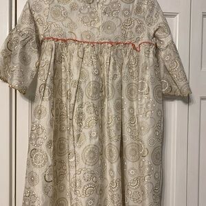 Fabindia Cream and Gold design dress. Size 12. NWT